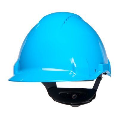 3M™ Sert Başlık, Uvicator, Mandallı, Havalandırmalı, Plastik Ter Bantlı, Mavi Baret, G3000NUV-BB