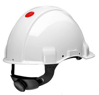 3M™ Sert Başlık, Uvicator, Mandallı, Havalandırmasız, Dielektrik 1000 V, Deri Ter Bantlı, Beyaz Baret, G3001MUV1000V-VI