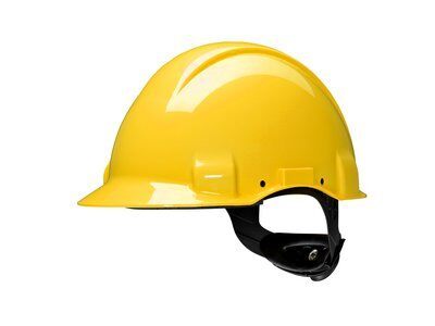 3M™ Sert Başlık, Uvicator, Mandallı, Havalandırmasız, Dielektrik 1000 V, Deri Ter Bantlı, Sarı Baret, G3001MUV1000V-GU