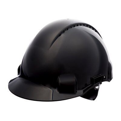 3M™ Sert Başlık, Uvicator, Mandallı, Havalandırmalı, Plastik Ter Bantlı, Siyah Baret, G3000NUV-SV